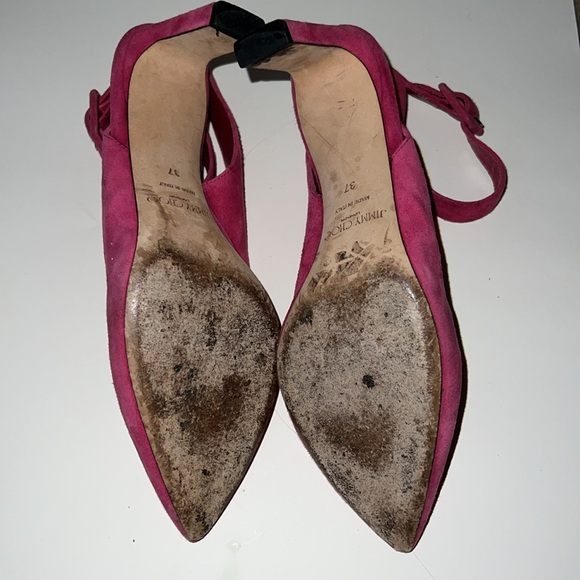 Jimmy Choo Elegant Pink Suede Women's Heels with ankle strap. - Picture 5 of 5